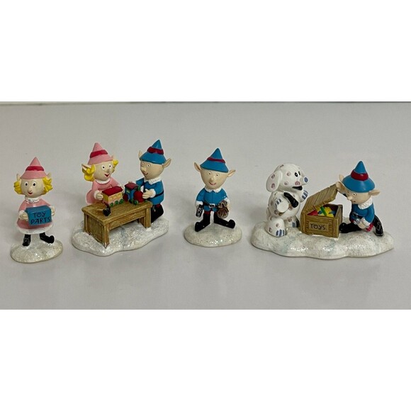 Hawthorne Village Rudolph's Christmas Town ELF WORKSHOP Set of 4 w/ COA - Picture 9 of 9
